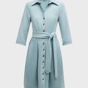 Elegant Blue Button-Down Dress